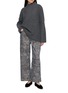 Figure View - Click To Enlarge - SWAYING - Tonal Pattern High Neck  Cashmere Wool Knit Top
