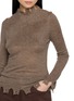  - SWAYING - Brushed Raw Edge High Neck Yak Knit Sweater