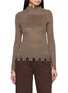 Main View - Click To Enlarge - SWAYING - Brushed Raw Edge High Neck Yak Knit Sweater
