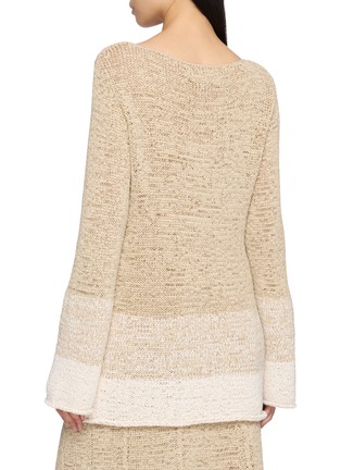 Back View - Click To Enlarge - SWAYING - Gradient Boat Neck Open Knit Sweater