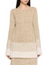 Main View - Click To Enlarge - SWAYING - Gradient Boat Neck Open Knit Sweater