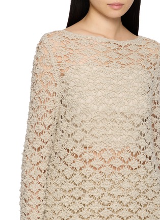  - SWAYING - Openwork Boat Neck Overlay Knit Sweater