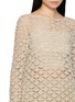  - SWAYING - Openwork Boat Neck Overlay Knit Sweater