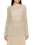 Main View - Click To Enlarge - SWAYING - Openwork Boat Neck Overlay Knit Sweater