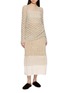 Figure View - Click To Enlarge - SWAYING - Openwork Boat Neck Overlay Knit Sweater
