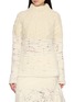 Main View - Click To Enlarge - SWAYING - High Neck  Panelled  Cable Knit Sweater