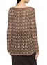 Back View - Click To Enlarge - SWAYING - Boat Neck Crochet Openwork Knit Sweater