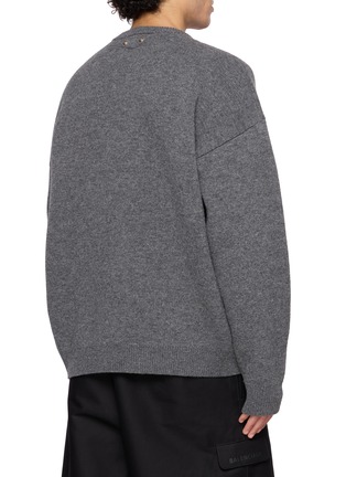 Back View - Click To Enlarge - BALENCIAGA - Arm Tab Wool Knit Sweater