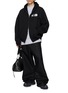 Figure View - Click To Enlarge - BALENCIAGA - Silver Tape Cotton Zip Up Hoodie
