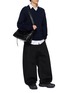 Figure View - Click To Enlarge - BALENCIAGA - Curved Leg Dark Wash Denim Jeans