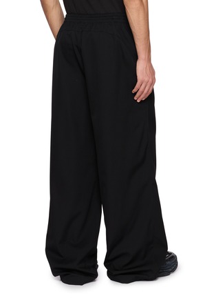 Back View - Click To Enlarge - BALENCIAGA - Wide Leg Japanese Barathea Track Pants