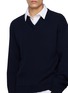  - BALENCIAGA - Shirt Collar Ribbed Cotton Hybrid Knit Sweater