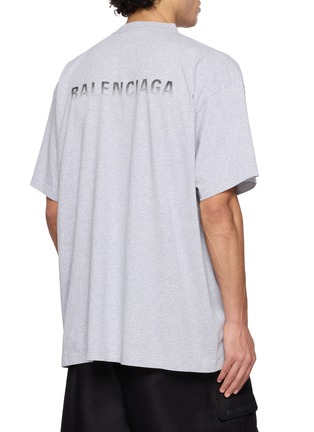 Back View - Click To Enlarge - BALENCIAGA - Oversized Gradient Logo Cotton T-Shirt