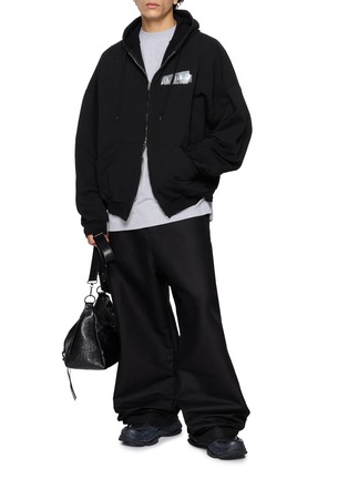 Figure View - Click To Enlarge - BALENCIAGA - Oversized Gradient Logo Cotton T-Shirt