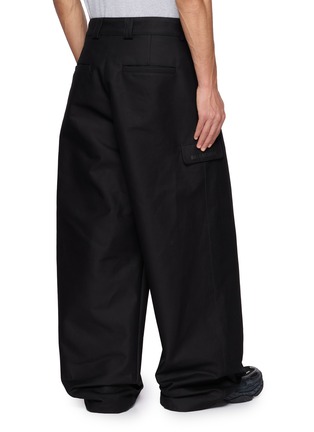 Back View - Click To Enlarge - BALENCIAGA - Wide Leg Double Cotton Gabardine Workwear Pants