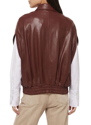Back View - Click To Enlarge - ARMA - Bina Sleeveless Panelled Vegetal Leather Jacket