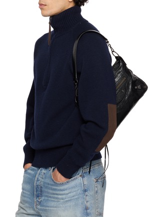 Front View - Click To Enlarge - BALENCIAGA - Small Le City Moto Leather Bag
