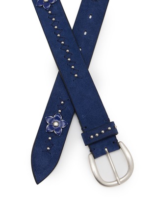Detail View - Click To Enlarge - PUNTOVITA ARSENICE - Floral-Appliqué Suede Belt