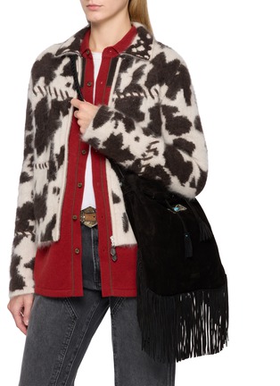 Figure View - Click To Enlarge - FORTELA - Kimi Fringed Suede Bag
