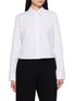 THEORY Tab Back Cropped Stretch Shirt