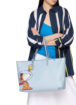 Figure View - Click To Enlarge - ANYA HINDMARCH - X Peanuts Space Snoopy I Am A Plastic Bag Zipped Tote Bag