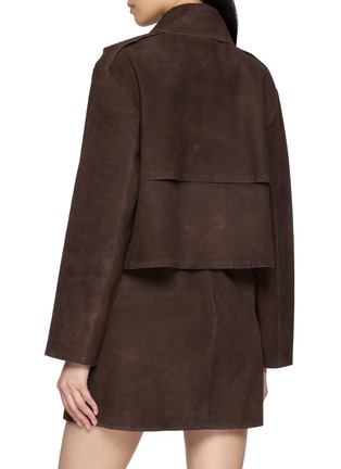 Back View - Click To Enlarge - THEORY - Crop Suede Trench Coat