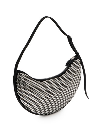 Detail View - Click To Enlarge - ALAÏA - Demi Lune Stud Suede Bag