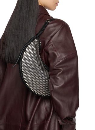Figure View - Click To Enlarge - ALAÏA - Demi Lune Stud Suede Bag