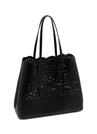 Detail View - Click To Enlarge - ALAÏA - Mina 37 Glossy Leather Tote Bag