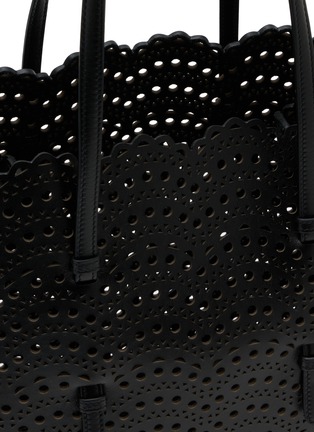 Detail View - Click To Enlarge - ALAÏA - Mina 37 Glossy Leather Tote Bag