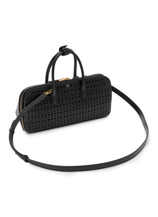 Detail View - Click To Enlarge - ALAÏA - Small Delta Box Glossy Leather Bag