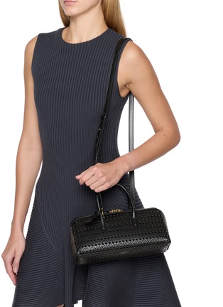 Figure View - Click To Enlarge - ALAÏA - Small Delta Box Glossy Leather Bag