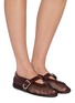 Figure View - Click To Enlarge - ALAÏA - Crocodile Embossed Mesh Ballet Flats
