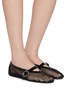 Figure View - Click To Enlarge - ALAÏA - Patent Leather Mesh Mary Jane Flats