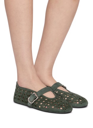 Figure View - Click To Enlarge - ALAÏA - Vienne Suede Ballet Flats