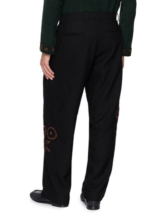 Back View - Click To Enlarge - KARTIK RESEARCH - Side Pleat Embroidered Pants