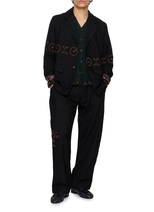 Figure View - Click To Enlarge - KARTIK RESEARCH - Side Pleat Embroidered Pants