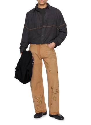 Figure View - Click To Enlarge - KARTIK RESEARCH - Upcycled Workwear Embroidered Pants