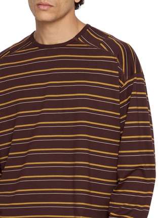  - ANCELLM - Border Striped Long Sleeve T-Shirt