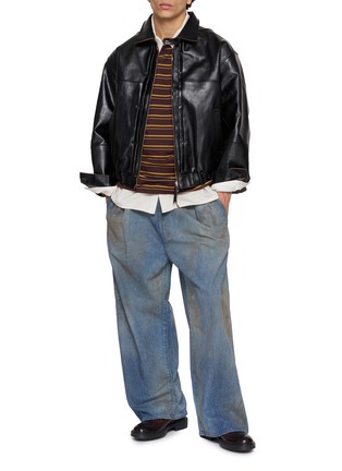 Figure View - Click To Enlarge - ANCELLM - Border Striped Long Sleeve T-Shirt