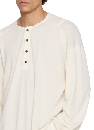  - ANCELLM - Relaxed Henley Long Sleeve T-Shirt