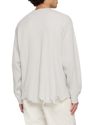 Back View - Click To Enlarge - ANCELLM - Damaged Waffle Crewneck T-Shirt