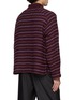Back View - Click To Enlarge - ANCELLM - Long Sleeve Textured Striped Polo Shirt