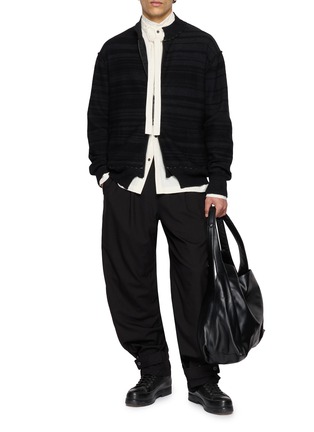 Figure View - Click To Enlarge - THE VIRIDI-ANNE - Striped Zip Up Cardigan