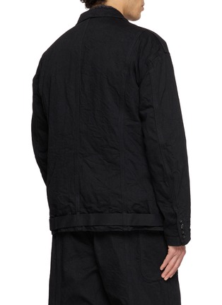 Back View - Click To Enlarge - THE VIRIDI-ANNE - Slant-Zip Cropped Denim Jacket