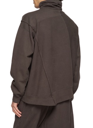 Back View - Click To Enlarge - THE VIRIDI-ANNE - Diagonal-Panel Turtleneck Sweatshirt