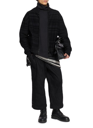 Figure View - Click To Enlarge - THE VIRIDI-ANNE - Diagonal-Panel Turtleneck Sweatshirt