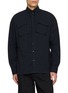 THE VIRIDI-ANNE Tie-Neck Double-Pocket Shirt