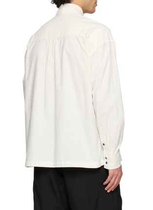 Back View - Click To Enlarge - THE VIRIDI-ANNE - Tie-Neck Double-Pocket Shirt