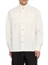THE VIRIDI-ANNE Tie-Neck Double-Pocket Shirt